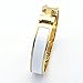AMESON H-shaped Buckle Bracelet Bangle for Women (White-Gold)