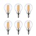 KION 6 Packed, 4 Watt Dimmable LED Filament Round Light Bulb, 2700K Warm White 350LM, E12 Candelabra Base Lamp, 40W Incandescent Replacement, UL Listed