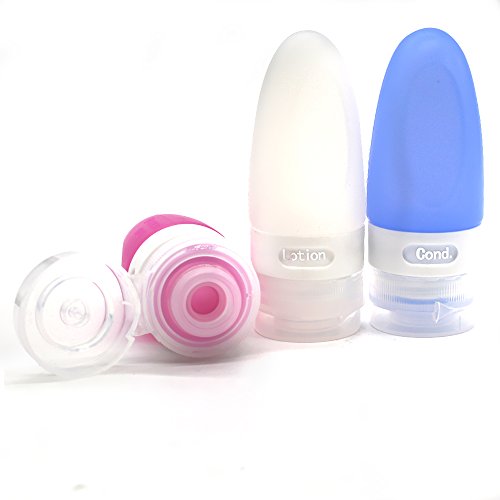 INNERNEED Portable Leakproof Silicone Travel Bottle Set Refillable Squeezable Bottle Labeled Container (1.25oz)