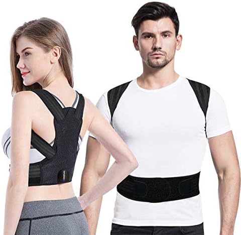 Posture Corrector for Women and Men,Exemplife Adjustable Back Brace Provides Lumbar Support,Prevent Slouching and Provide Back Pain (M(23.6“-31.4"))