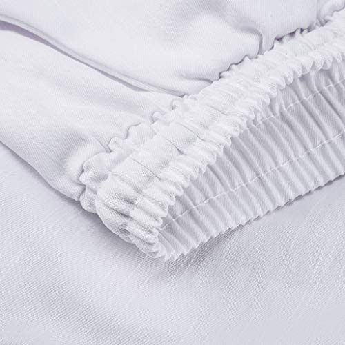 AOJIAN Yoga Pants Retro Bandage Solid Shorts Jogger Capri Workout Running Sports Leggings for Women White