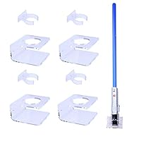 Clear Wall Mount Light Saber Display Stand Wall Holder Compatible for Any Lightsaber - 4 Pack