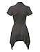 Made by Johnny MBJ WT1120 Womens Cross V Neck Short Sleeve Empire Line Panel Tunic Top XL Heather_Charcoal