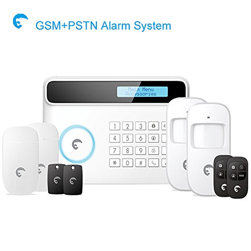 Etiger Luxury S4 Wireless Pstn/gsm Double Network Security Alarm System Home Security Alarm System LCD Display Security Kit With Andriod/ios App(White)