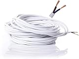 LILMACC 2 Core 0.75mm² Flat PVC Copper Wire Cable 10M White High Temp Flexible view 2