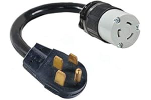 GETWIREDUSA 14-50P Male 4-Pin Stove Range Oven Plug To L6-20R Twist Lock 3-Prong Socket Female Receptacle Outlet Electric Power Cord Adapter/Converter 220/250V input 220/250 Output