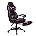 YOURLITE Purple Computer Gaming Chair with Wide Seat, High Back PU Leather Video Game Chair, Ergonomic Adjustable Racing Chair with Headrest and Lumbar Support