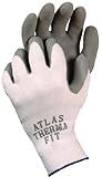 Atlas Showa - Therma-Fit 10-Gauge Insulated Seamless Liner Work Gloves with Natural Rubber Latex Coating - Grey, Medium, 12-Pair - 451