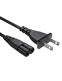 Cable de alimentación compatible con PS4 PS3 PS2, Xbox One S Xbox One X, 6 pies 2 ranuras 18 AWG [UL Listed]