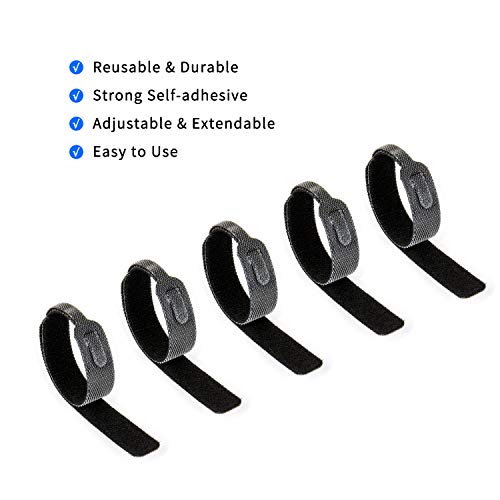Reusable Cable Straps Wire Ties - Adjustable Cable Ties Releaseable Tidy Wrap - Hook and Loop Cable Straps Cable Tie (50pcs)