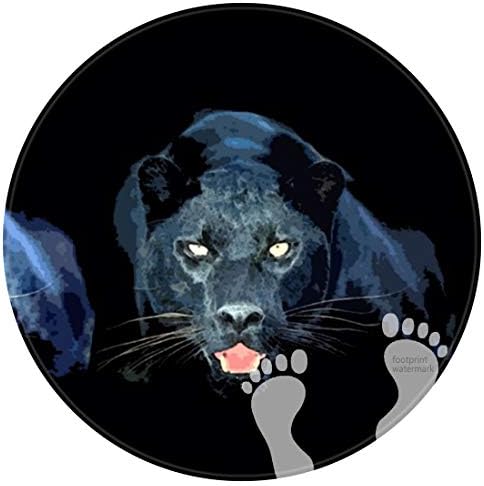 Decer ベッドルーム フロア Salenew大人気 シャワー ラウンドラグ タオル ブラック バスマット パンサー ジャガーアイズ 浴室 ノンスリップ