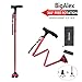 BigAlex Folding Walking Cane with LED Light,Pivoting Quad Base,Adjustable Walking Stick with Carrying Bag for Men/Women(5'5''-6'3'' Red)