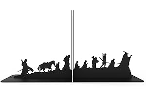 ESGO Middle Earth Bookends, Bookends for Shelves, Book Ends for Office, Modern Bookends for Desk and Bookshelves, Metal bookends, Heavy Duty Metal Black Bookend Support, Creative Book Ends.