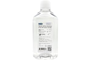 UFC BIO Sterile Saline Solution, 0.9% - USP Grade - 0.05μm Filtered and Sterile - Made in USA - 1000mL (1L)