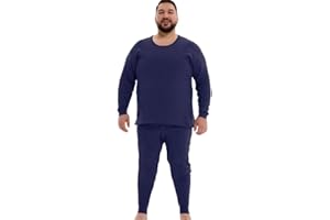 MMFishoow Extra Size Thermal Underwear for Men Long Johns for Men 100% Cotton Soft Long Johns Top & Bottom Set