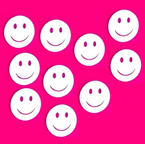 Super Cool Creations Smiley Mirrors - Pack of Ten 3cm x 3cm