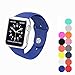 XIYA Soft Silicone Replacement Sport Band for Apple Watch for 2 Lengths, Royal Blue,42mm