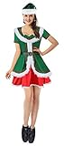 Ecilu Women's Plus Size Cutie Holiday Honey Elf Helper Christmas Costume