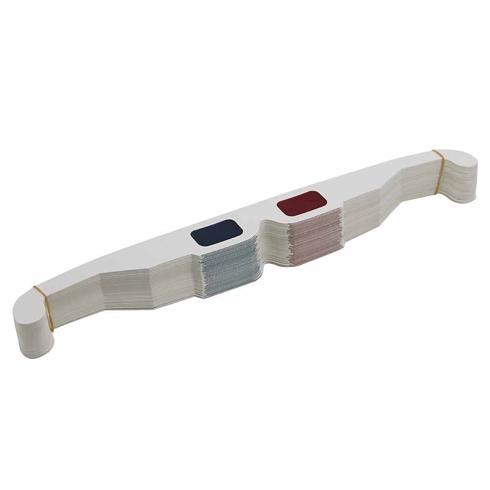 Photo 1 of 50 Pairs - Flat- 3D Glasses Red and Cyan White Frame Anaglyph Cardboard (Set of 50)