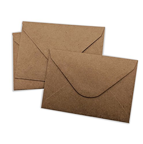 Kraft Mini Envelopes Brown Kraft Envelopes for Gift Cards and Business Cards (4"x2.75" 100 Pack)