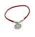 Against Evil Eye Sterling Silver Coin Amulet on Red Silk String Bracelet for Men - 8 Inch Size