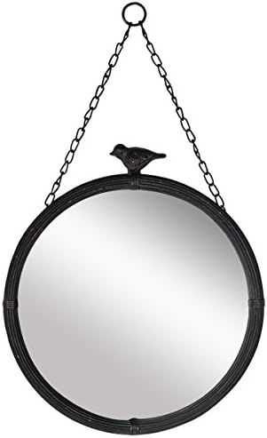 NIKKY HOME 11.25" Vintage Round Metal Framed Wall Mounted Mirror