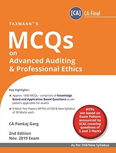 MCQs on Advanced Auditing & Professional Ethics(Nov 2019 Exam-As per Old/New syllabus)(2nd Edition June 2019)