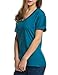 Meaneor Women Solid Comfy Loose Fit Roll Over Short Sleeve V Neck Batwing Top Tee Teal XL