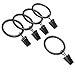 Z-Liant 24 Pack Curtain Rings with Clips :2-Inch Rings.Support Max. 66LB(30KG),Clips Hold Max. 11LB(5KG), Black Electroplate Surface and Premium Iron Metal Material