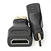 Postta Mini HDMI Adapter(2 Pack) Male to Female Gold Plated HDMI Connector