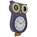 Lily's Home Pendulum Owl Clock with Revolving Eyes and Swinging Tail, Wonderful and Colorful Addition to Owl Themed Bedroom Décor, Purple (13