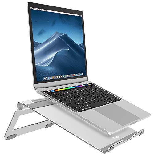 Nulaxy Adjustable Laptop Stand, Laptop Riser, Aluminum Notebook Holder Stand Compatible with MacBook, Air, Pro, Dell XPS, HP, Samsung, Alienware, More Laptops up to 17.3"- Silver