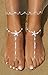 Bienvenu Beach Wedding Barefoot Sandals Ivory Pearl Anklet with Starfish Foot jewelry, Starfish