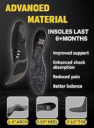 Premium 215+ lbs High Arch Support Insoles - Pain