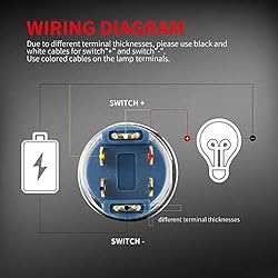 DaierTek 12 Volt Waterproof Push Button Toggle