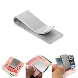 BKID Portability Money Credit Card Clip Stainless Steel Silver Clip Durable Metal Pocket Holder