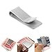 BKID Portability Money Credit Card Clip Stainless Steel Silver Clip Durable Metal Pocket Holder