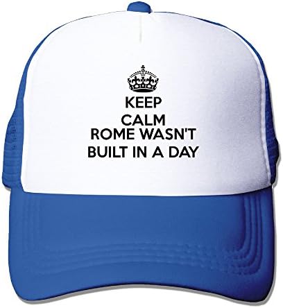 Joliann Adult Unisex Rome Wasn't Built In A Day Mesh Hat Trucker Cap Snapback Adjustable Baseball Cap RoyalBlue