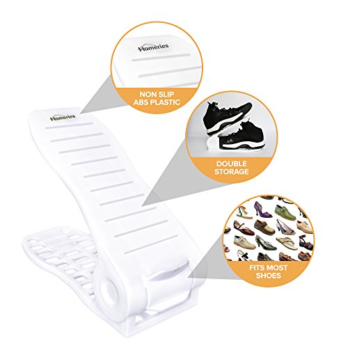 Homeries Shoe Slots Space Saver, Shoe Slotz Organizer, Adjustable Shoe Slots Rack (6) Piece - Thumbnail 7