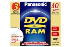 Panasonic LM-AF30U3 8CM Rewritable DVD-RAM for Camcorders (3 Pack)