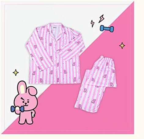 LoveVV BTS Bulletproof Youth Regiment Cooky BT21 Pajamas The Same Peripheral Home Suit Cartoon Pajamas Set Casual Set,XL