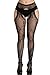 E-Laurels Womens High Waist Fishnet Tights Suspenders Pantyhose Thigh High Stockings Black