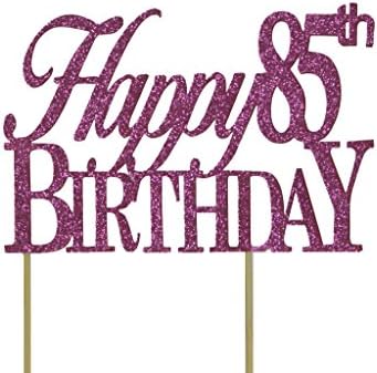 All About Details Pink Happy-85th-birthday Cake Topper