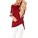 Moilant Women Summer Casual Short Sleeve Tunics Striped T-Shirt O-Neck Shirts Tops Blouse Redthumb 1