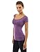 PattyBoutik Women Scoop Neck Empire Waist Raglan Top (Purple Medium)