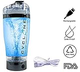 Cyclone v3.0 USB Rechargeable Protein Vortex Portable Mixer | BPA-FREE Shaker Bottle Blender Gunmetal -Bonus USB