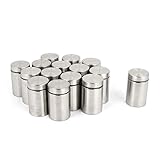 15 Pcs 19mm x 30mm Wall Mount Hardware Glass Standoff Nail Silver Tone