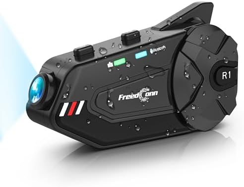 FreedConn Motorcycle Helmet Headset with Camera R1plus Bluetooth