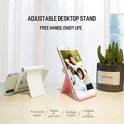 Alimu Cell Phone Stand Holder Desk Dock Compatible Phone X 8 7 6 Plus XS XR Max 6S 5,Pad Mini Pro Air, Samsung Galaxy S10 S9 S8 S7 Edge Plus S6, Foldable Smartphone Holder for Desktop Adjustable - Thumbnail 4