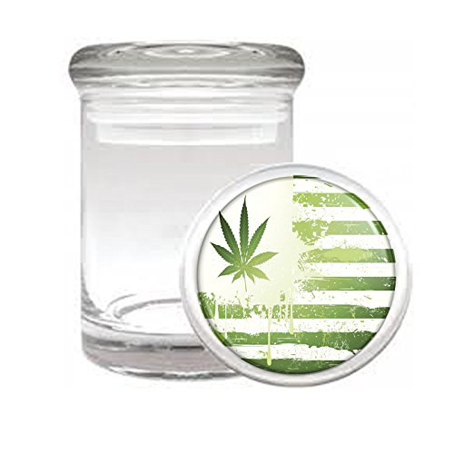 Medical Glass Stash Jar Vintage Marijuana Art S2 Air Tight Lid 3